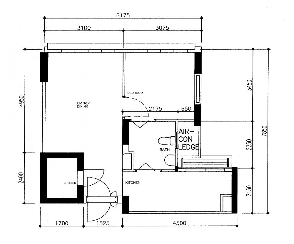 Bto Hdb 2 Room Flat Floor Plan / All in the Family