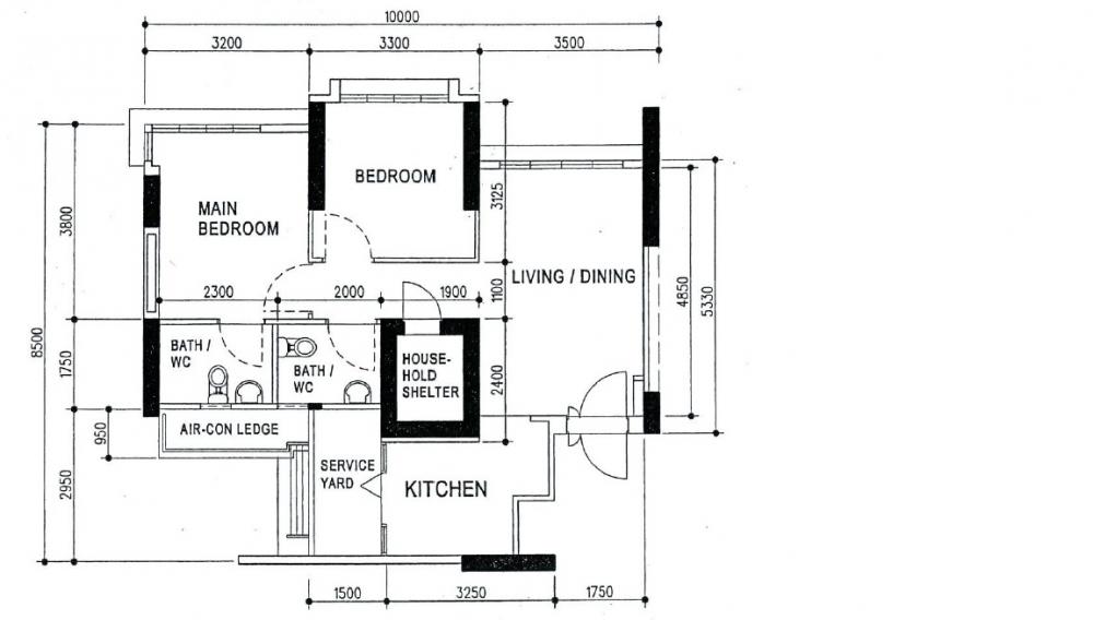 3 Room Bto Floor Plan - floorplans.click