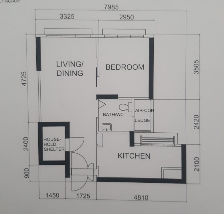 Hdb Bto 2 Room Flat Floor Plan Viewfloor.co