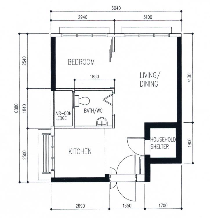 Hdb Bto 2 Room Flat Floor Plan Viewfloor.co