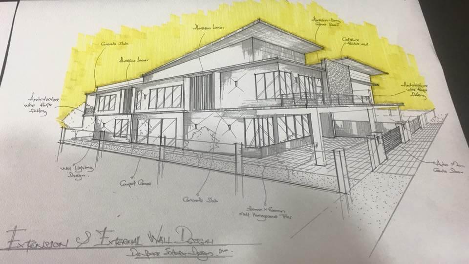 External-Extension-Proposal_Double-Storey- -Cluster-House_Darick-Yau-Alven-Go_handsketching_interior-designer-Johor Bahru_floor-plan-malaysia_home-design-plan_interior-design-plan-drawings
