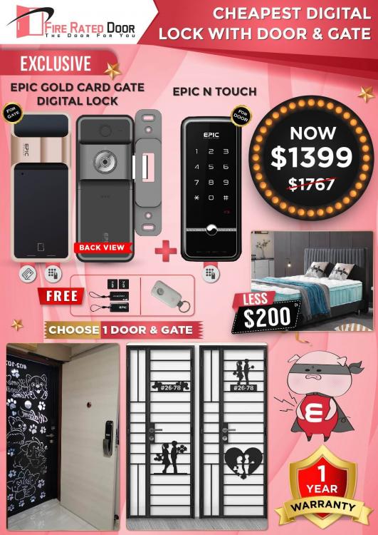 HDB Maindoor + Gate + Digital Lock promotion call 96177025 Home