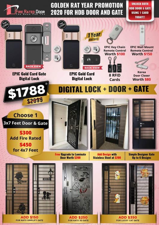 HDB Maindoor + Gate + Digital Lock promotion call 96177025 Home