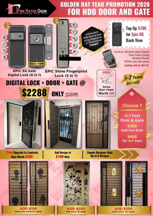 HDB Maindoor + Gate + Digital Lock promotion call 96177025 Home