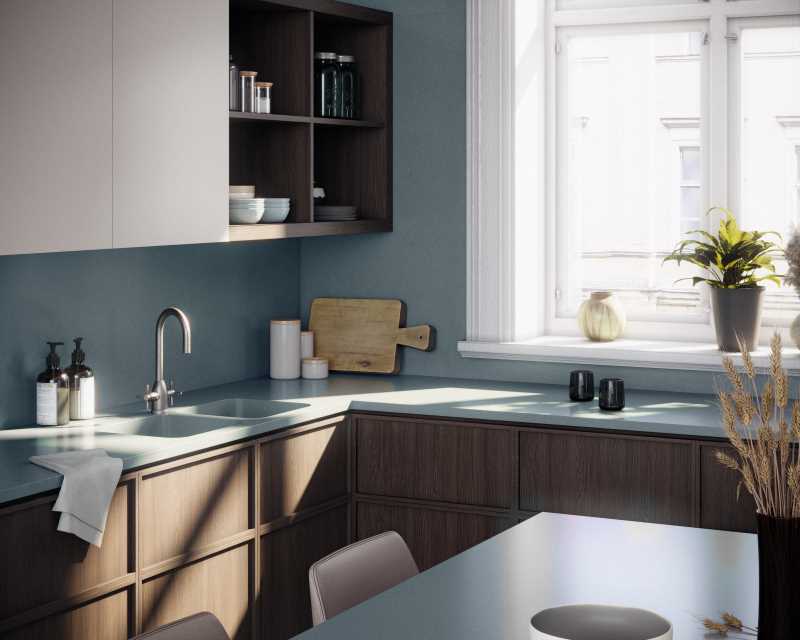 Silestone Sunlit Days Cala Blue Kitchen