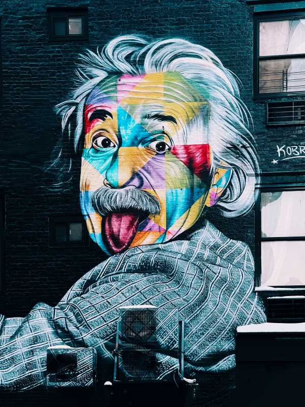 wall art of Albert Einstein